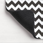 Monogrammed Zigzag Mousepad: Zwarte, witte Chevron Muismat (Hoek)