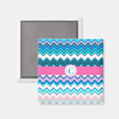 Monogrammed ZigZag Pattern Magnet (Voorkant / Achterkant)