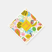 Monogrammed Zomer Fruit Patroon Servet (Hoek)