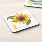 Monogrammed ZonnebloemOnderzetter Onderzetter (Linkerzijde)
