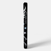 Monogrammed zwart en zilveren Tattoos engel Case-Mate iPhone Case (Achterkant / Links)