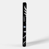 Monogrammed zwart en zilveren Tattoos engel Case-Mate iPhone Case (Achterkant / Rechts)