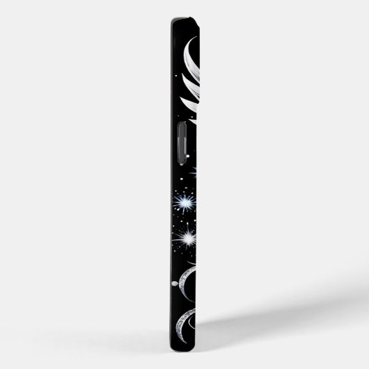 Monogrammed zwart en zilveren Tattoos engel Case-Mate iPhone Case (Achterkant / Rechts)