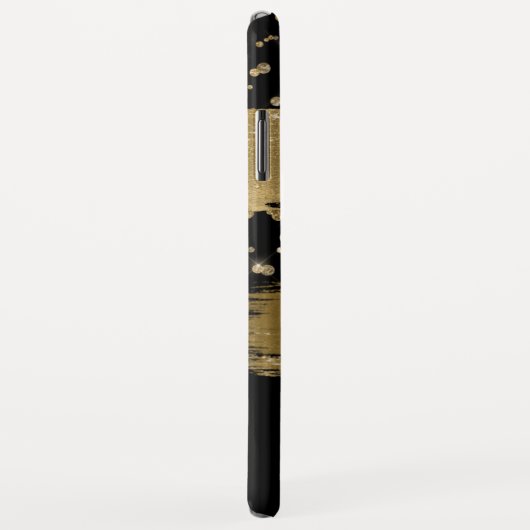 Monogrammed Zwart Goud Script Case-Mate iPhone Case (Achterkant/rechts)