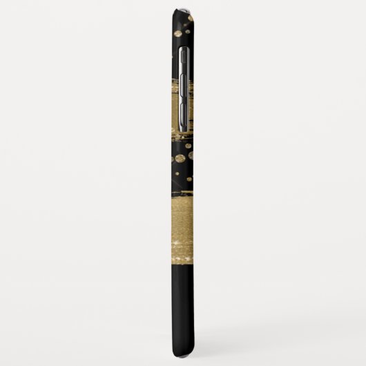 Monogrammed Zwart Goud Script Case-Mate iPhone Case (Achterkant/links)