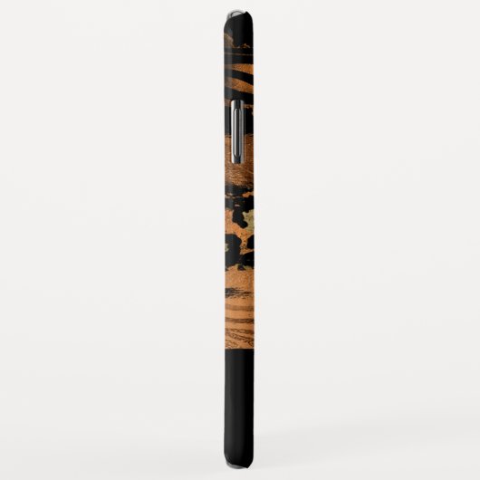 Monogrammed Zwart Goud Script Koper Case-Mate iPhone Case (Achterkant/rechts)