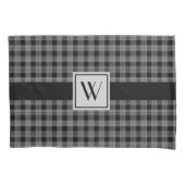 Monogrammed zwart & grijs Gecontroleerd Patroon Kussensloop (Voorkant)