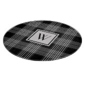 Monogrammed zwart & grijs Gecontroleerd Patroon Snijplank (Hoek)