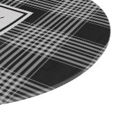 Monogrammed zwart & grijs Gecontroleerd Patroon Snijplank (Hoek)