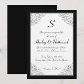 Monogrammed Zwart ingelijst Kaart (Voorkant / Achterkant)