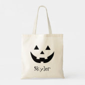 Monogrammed zwart Jack o lantaarn schattig Hallowe Tote Bag (Achterkant)