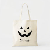 Monogrammed zwart Jack o lantaarn schattig Hallowe Tote Bag (Voorkant)