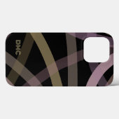 Monogrammed zwart roos gouden lijnen abstract mini Case-Mate iPhone case (Achterkant (horizontaal))