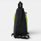 Monogrammed zwart tennisracketpatroon sling bag (Achterkant)