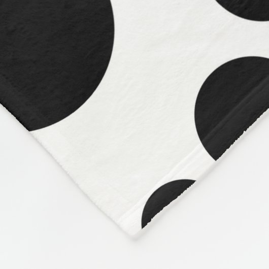 Monogrammed zwarte cirkels en Stippen Fleece Deken (Hoek)
