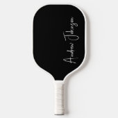 Monogrammed zwarte pickleball paddle (Voorkant)