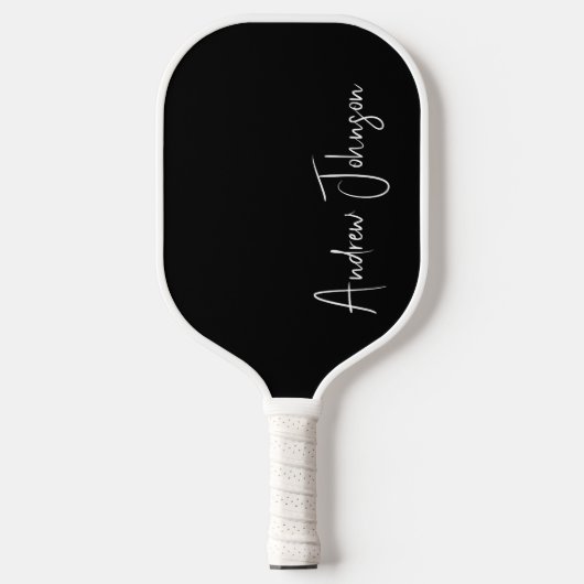 Monogrammed zwarte pickleball paddle (Voorkant)