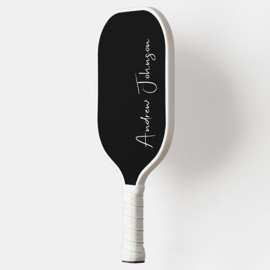 Monogrammed zwarte pickleball paddle (Links)