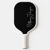 Monogrammed zwarte pickleball paddle (Achterkant)