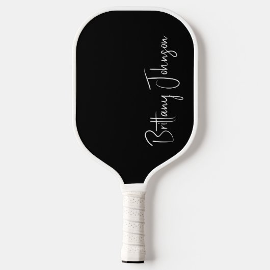 Monogrammed zwarte pickleball paddle (Achterkant)
