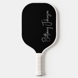Monogrammed zwarte pickleball paddle