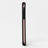 Monogrammed zwarte roze strepen patroon met ventil Case-Mate iPhone case (Achterkant/links)