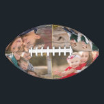 Monogrammen 4 Foto Collage Fathers Day Birthday American Football<br><div class="desc">Creëer uw eigen persoonlijke, gepersonaliseerde, monogrammed, team / speler / match / familiefoto, prachtige elegante faux goudtypografie scriptnaam monogram / initialen / tekst, met de hand geroteerd, hoogwaardig 4 fotocollage football. Typ gewoon in uw initiaal / monogram / groeten / tekst op de voor- en achterkant en voeg 4 foto's...</div>