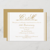 Monogrammen 50ste huwelijksverjaardag uitnodiging (Voorkant / Achterkant)