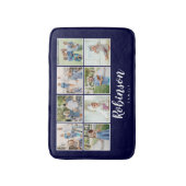 Monogrammen 8 Fotofamilie Collage Navy Blue Badmat (Voorkant Verticaal)
