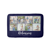 Monogrammen 8 Fotofamilie Collage Navy Blue Badmat (Voorkant)