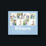 Monogrammen 8 Fotoserie Collage Light Blue Canvas Afdruk<br><div class="desc">Gebruik je favoriete foto's om je thuis te versieren.</div>
