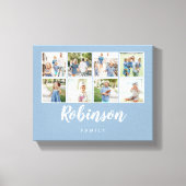 Monogrammen 8 Fotoserie Collage Light Blue Canvas Afdruk (Voorkant)