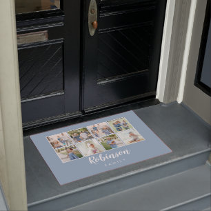 Monogrammen 8 Fotoserie Collage Light Blue Deurmat