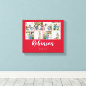 Monogrammen 8 Fotoserie Collage Red Canvas Afdruk (Insitu (Houten vloer))