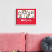 Monogrammen 8 Fotoserie Collage Red Canvas Afdruk (Insitu (Woonkamer))