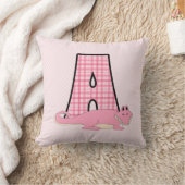 Monogrammen "A" van het roze Alligator-Kind Kussen (Deken)