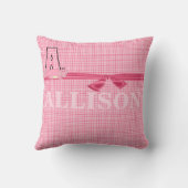 Monogrammen "A" van het roze Alligator-Kind Kussen (Achterkant)