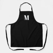 Monogrammen, aangepast initiaal, zwart wit Apron Schort (Voorkant)
