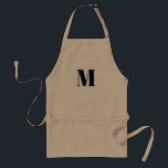 Monogrammen, aangepast initiaal, zwart wit Apron Standaard Schort<br><div class="desc">Monogrammed douane initiaal zwart wit Schort. Minimalistisch,  modern,  elegant,  stijlvol design.</div>