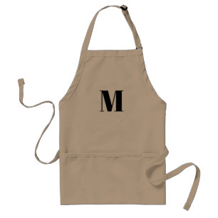 Monogrammen, aangepast initiaal, zwart wit Apron Standaard Schort