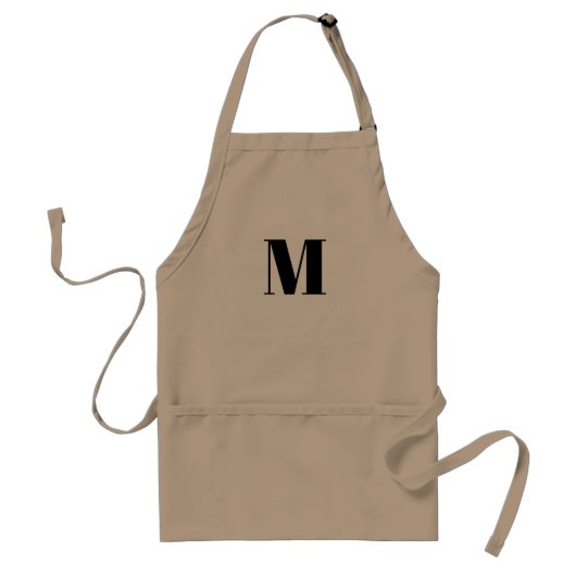 Monogrammen, aangepast initiaal, zwart wit Apron Standaard Schort (Voorkant)