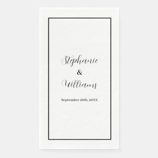 Monogrammen Aangepaste naam Bruiloft Eenvoudig Min Servet (Voorkant)