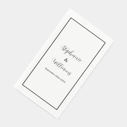 Monogrammen Aangepaste naam Bruiloft Eenvoudig Min Servet (Hoek)