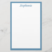 Monogrammen Aangepaste naam Kleur Dusty Blue Weddi Briefpapier (Voorkant)