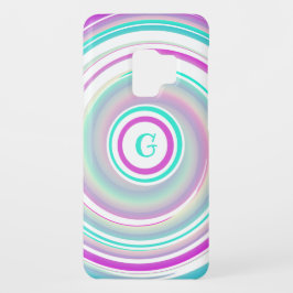 Monogrammen Abstract Paars en Blauwgroen zwijn iPhone 16 Hoesje