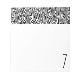 monogrammen Abstract Zigzag Swirl Notitieblok