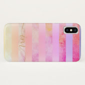 Monogrammen Abstracte geelstropen in Waterverf C Case-Mate iPhone Case (Achterkant (horizontaal))