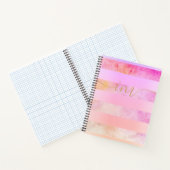 Monogrammen Abstracte Gele Stripes in Waterverf Notitieboek (Binnen)