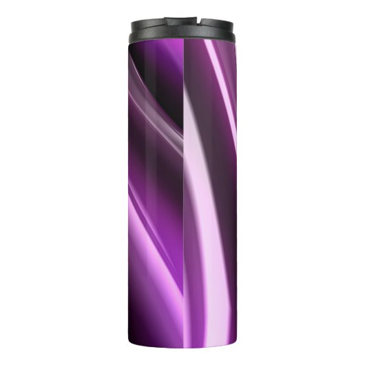 Monogrammen Abstracte Paarse 3D Art Thermosbeker (Achterkant)