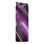 Monogrammen Abstracte Paarse 3D Art Thermosbeker (Geroteerd rechts)